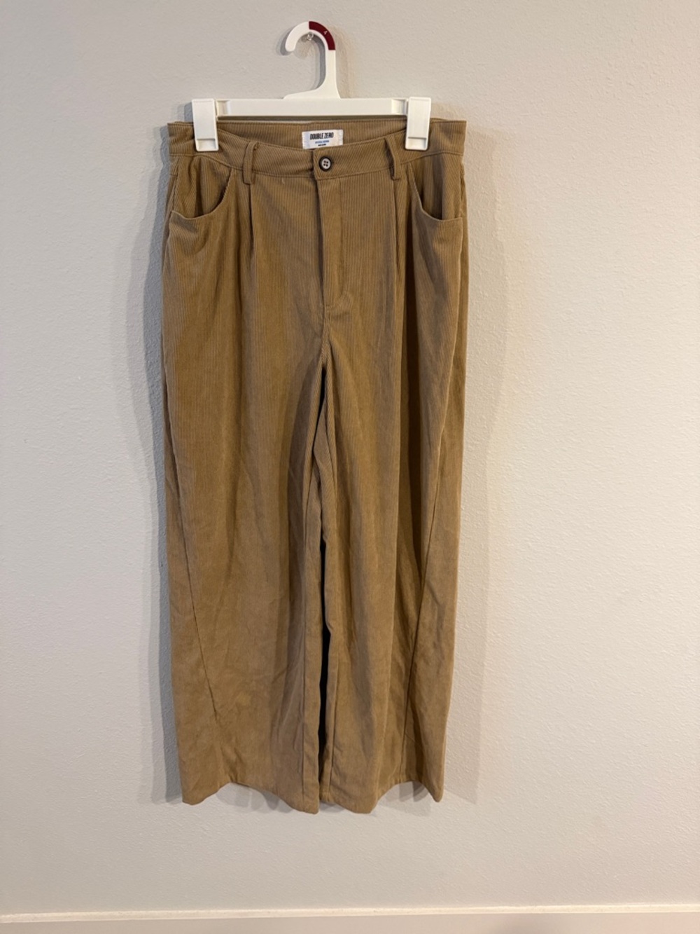 Double Zero Men's Corduroy Wide-Leg Pants in Tan